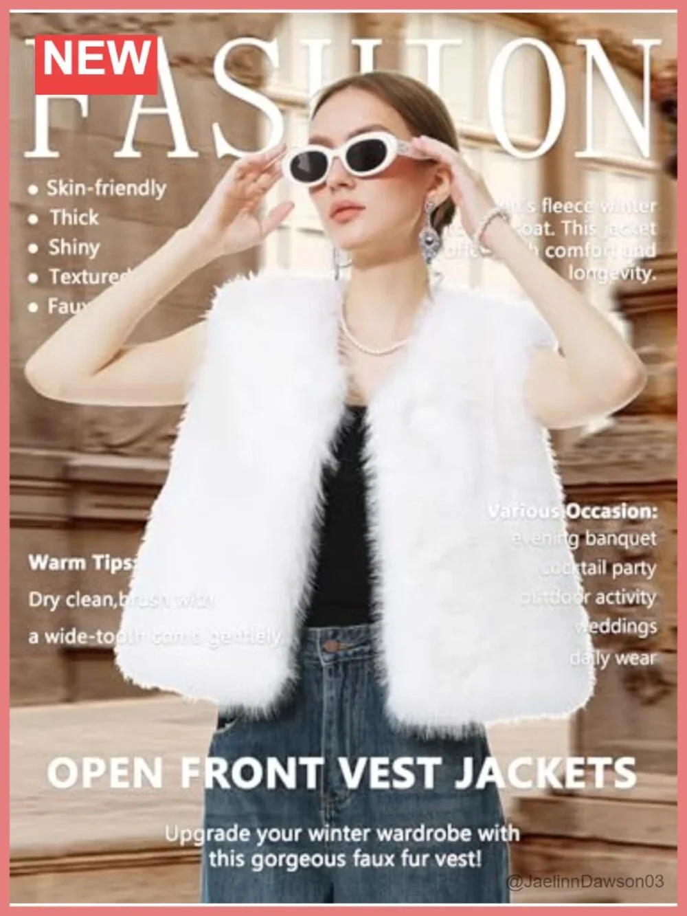 Faux Fur Vest Cropped Sleeveless Furry Coat Outerwear